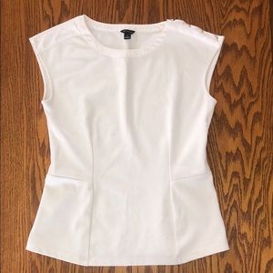 Ann Taylor White Sleeveless Top